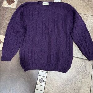 Eddie Bauer Purple Cable Knit Sweater